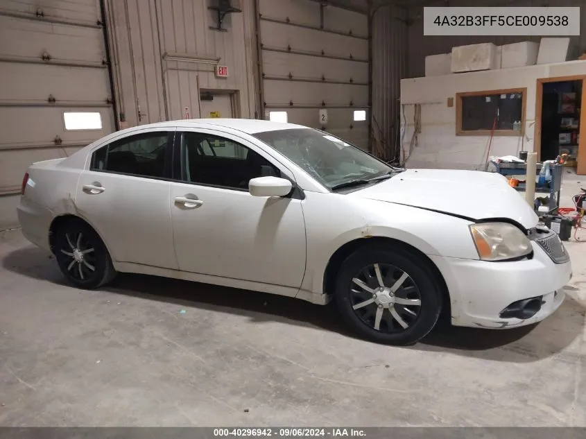 2012 Mitsubishi Galant Es/Se VIN: 4A32B3FF5CE009538 Lot: 40296942