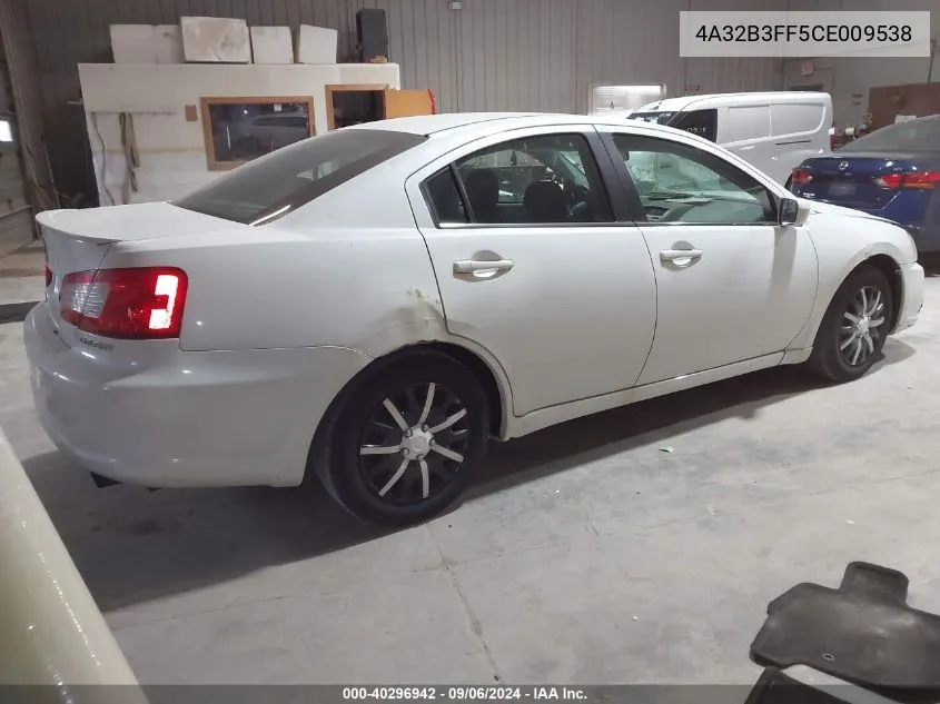 2012 Mitsubishi Galant Es/Se VIN: 4A32B3FF5CE009538 Lot: 40296942