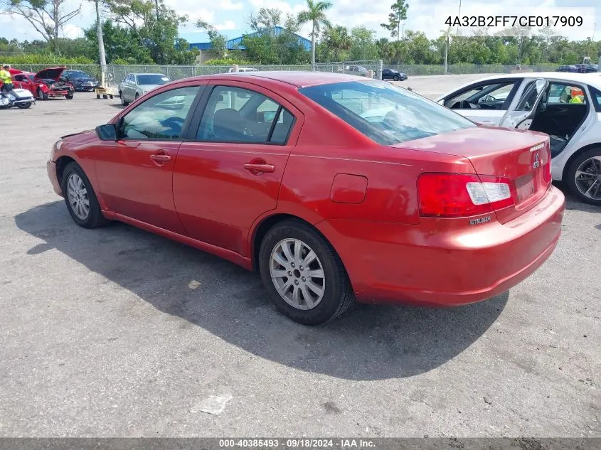 2012 Mitsubishi Galant Fe VIN: 4A32B2FF7CE017909 Lot: 40385493