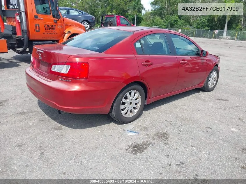 2012 Mitsubishi Galant Fe VIN: 4A32B2FF7CE017909 Lot: 40385493