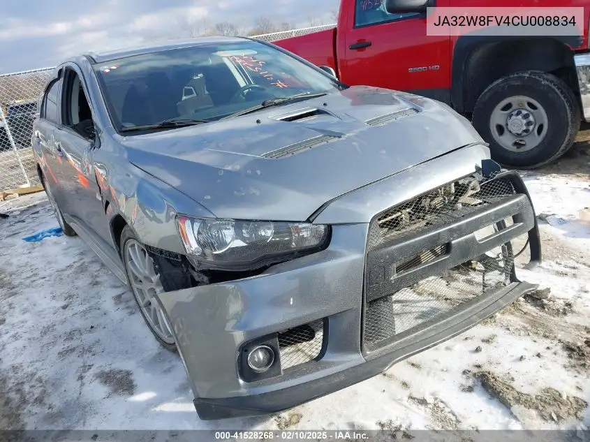 2012 Mitsubishi Lancer Evolution Gsr VIN: JA32W8FV4CU008834 Lot: 41528268