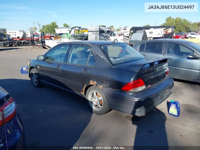 JA3AJ86E13U024497 2003 Mitsubishi Lancer Oz Rally