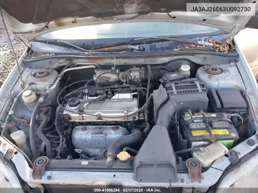 2003 Mitsubishi Lancer Es VIN: JA3AJ26E63U092730 Lot: 41506294