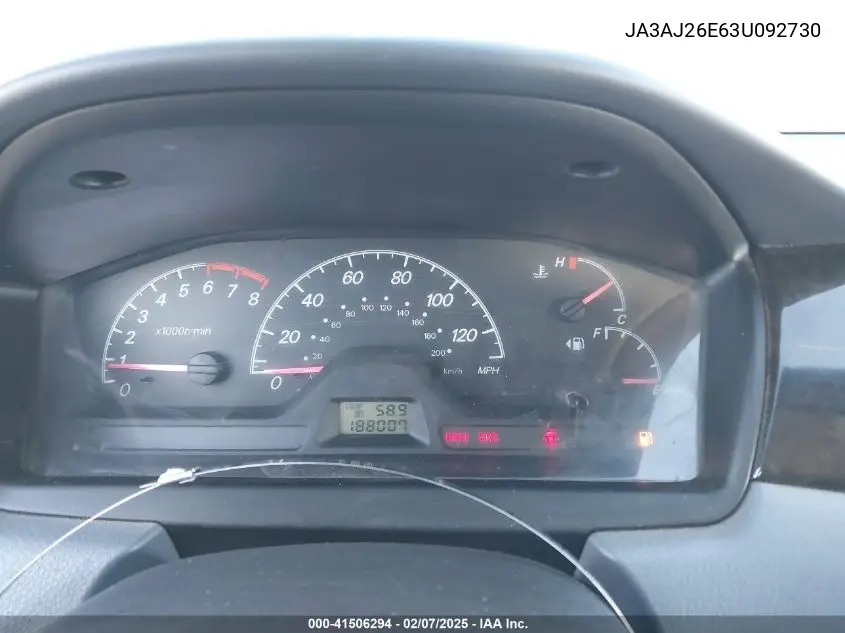 2003 Mitsubishi Lancer Es VIN: JA3AJ26E63U092730 Lot: 41506294