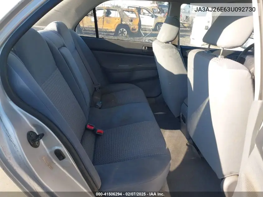 2003 Mitsubishi Lancer Es VIN: JA3AJ26E63U092730 Lot: 41506294