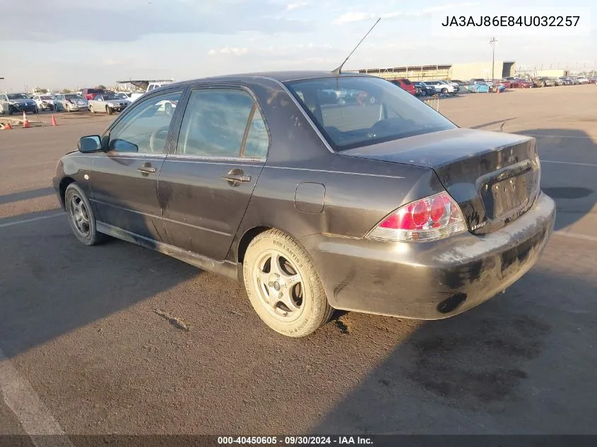 JA3AJ86E84U032257 2004 Mitsubishi Lancer Oz Rally