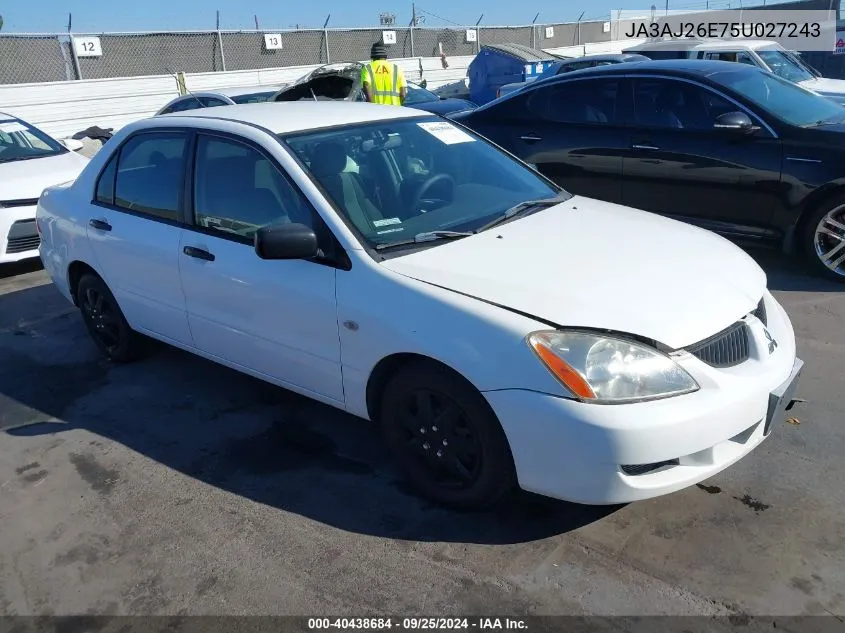 JA3AJ26E75U027243 2005 Mitsubishi Lancer Es