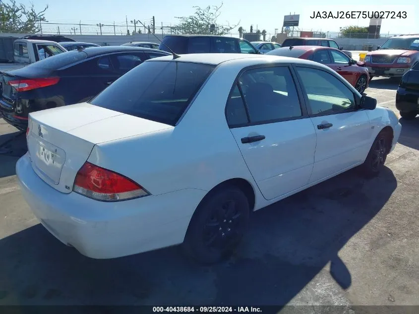 JA3AJ26E75U027243 2005 Mitsubishi Lancer Es