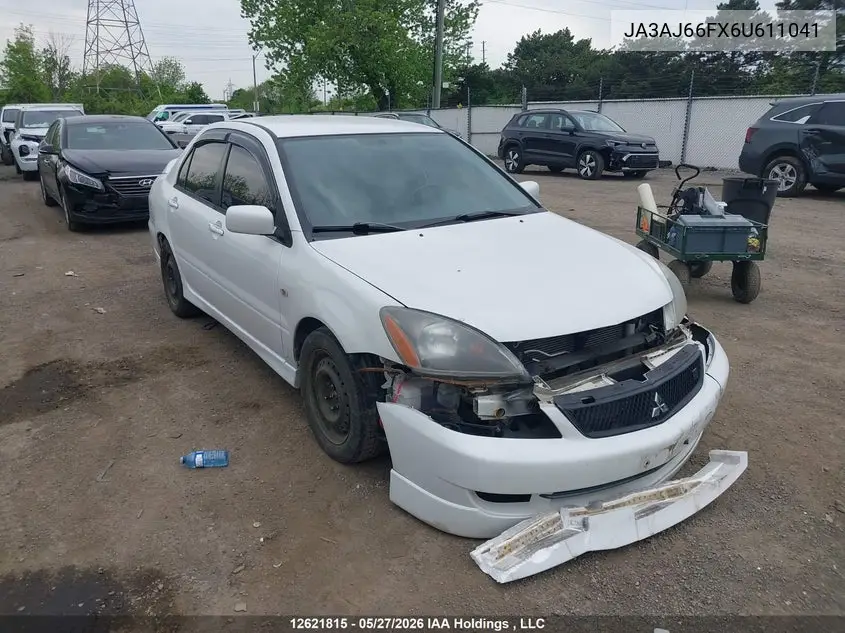2006 Mitsubishi Lancer Ralliart VIN: JA3AJ66FX6U611041 Lot: 12621815