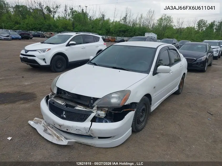 2006 Mitsubishi Lancer Ralliart VIN: JA3AJ66FX6U611041 Lot: 12621815