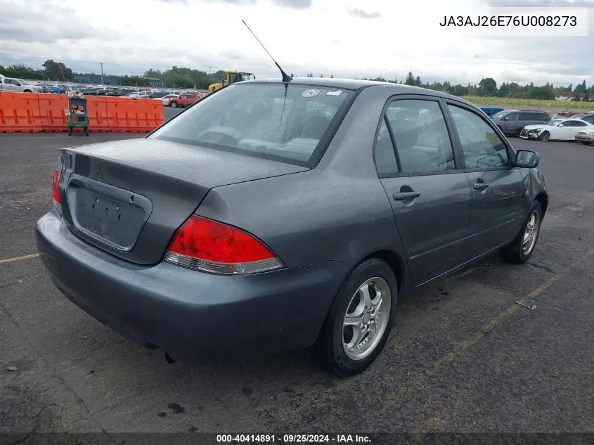 JA3AJ26E76U008273 2006 Mitsubishi Lancer Es/Se