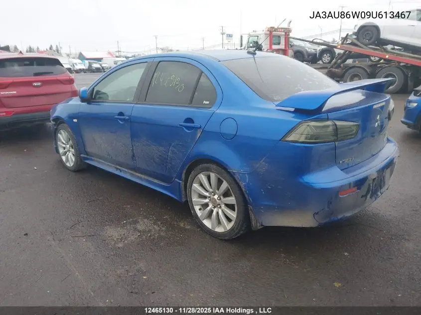 JA3AU86W09U613467 2009 Mitsubishi Lancer Gts