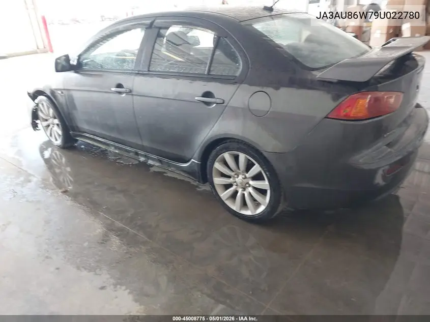 2009 Mitsubishi Lancer Gts VIN: JA3AU86W79U022780 Lot: 45008775