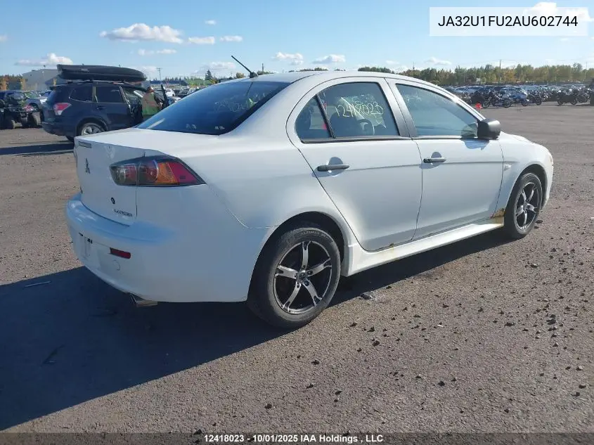 JA32U1FU2AU602744 2010 Mitsubishi Lancer De