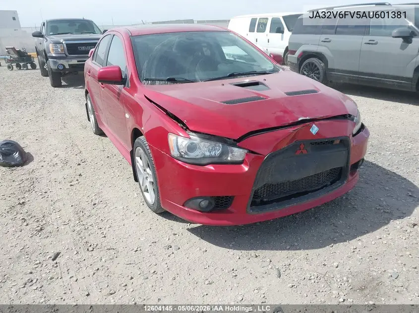 2010 Mitsubishi Lancer Ralliart VIN: JA32V6FV5AU601381 Lot: 12604145