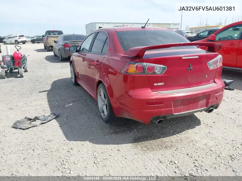 2010 Mitsubishi Lancer Ralliart VIN: JA32V6FV5AU601381 Lot: 12604145