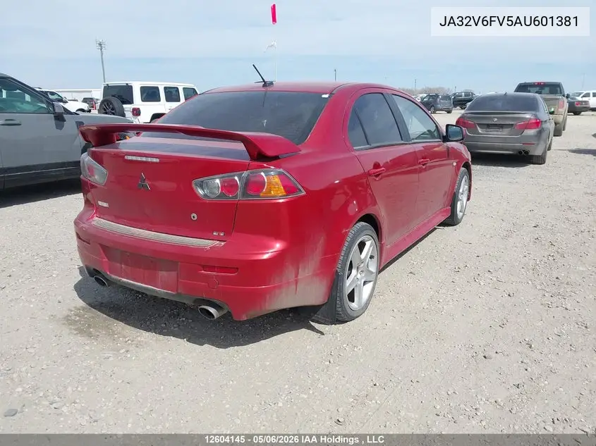 2010 Mitsubishi Lancer Ralliart VIN: JA32V6FV5AU601381 Lot: 12604145
