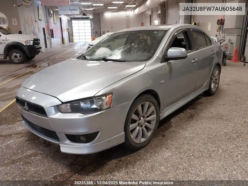 JA32U8FW7AU605648 2010 Mitsubishi Lancer Gts