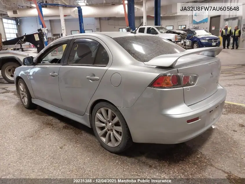 JA32U8FW7AU605648 2010 Mitsubishi Lancer Gts