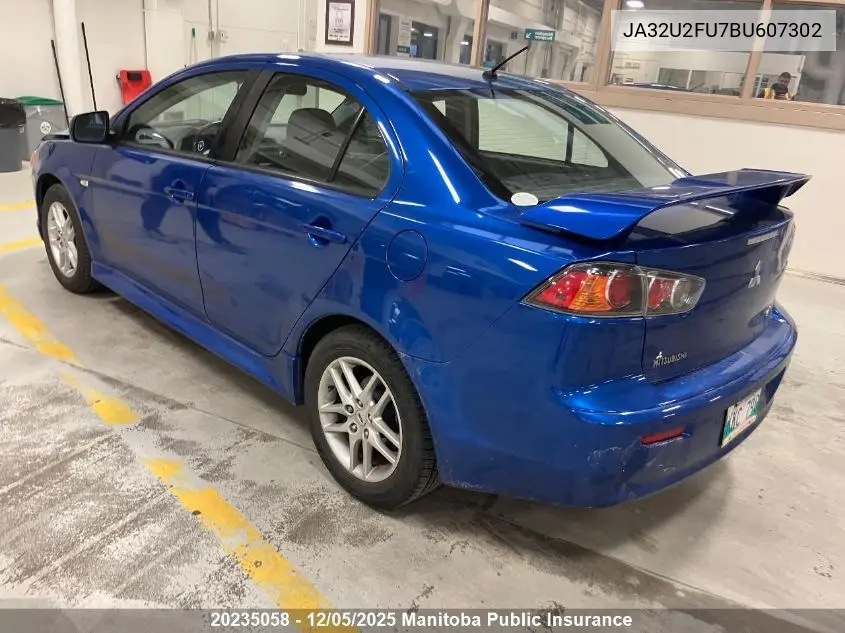 JA32U2FU7BU607302 2011 Mitsubishi Lancer Se