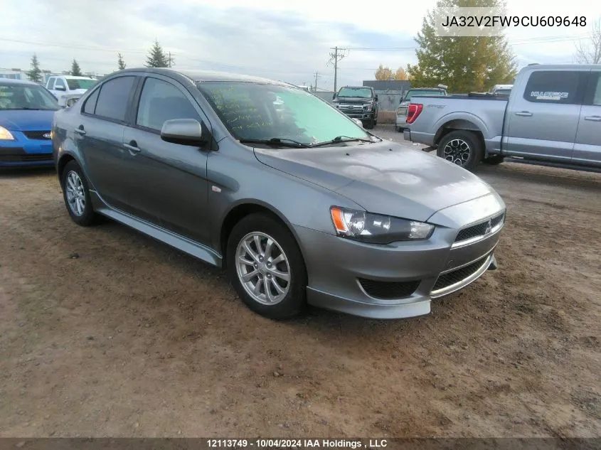 JA32V2FW9CU609648 2012 Mitsubishi Lancer Se