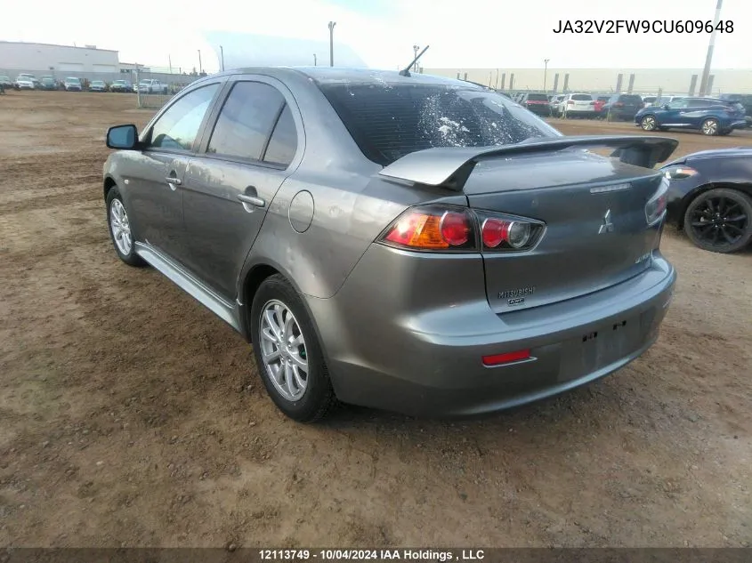 JA32V2FW9CU609648 2012 Mitsubishi Lancer Se