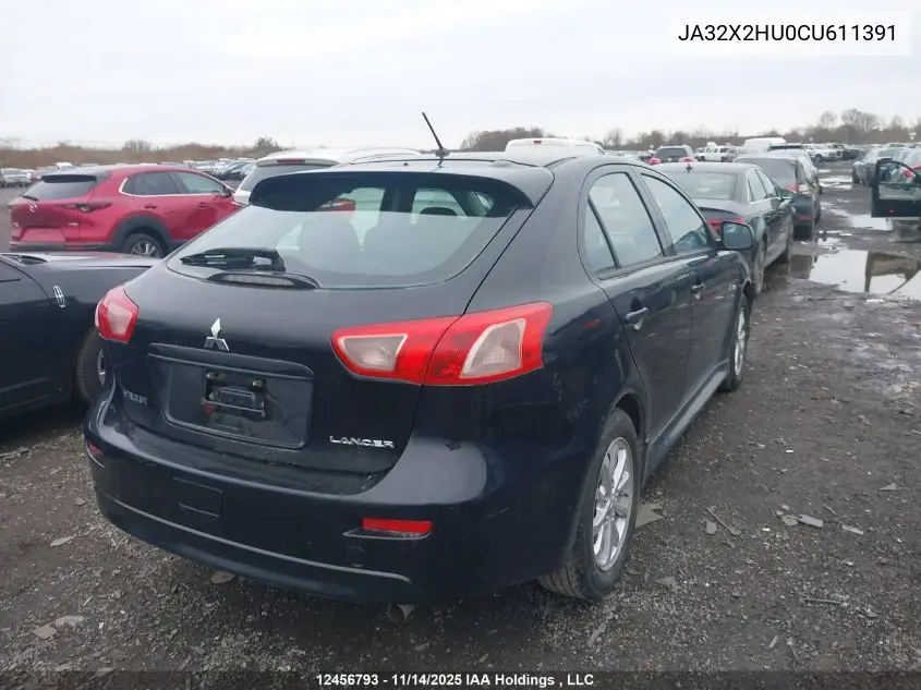 JA32X2HU0CU611391 2012 Mitsubishi Lancer Sportback Se
