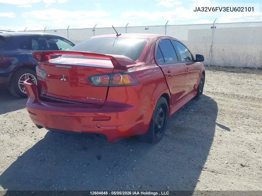 2014 Mitsubishi Lancer Ralliart VIN: JA32V6FV3EU602101 Lot: 12604848