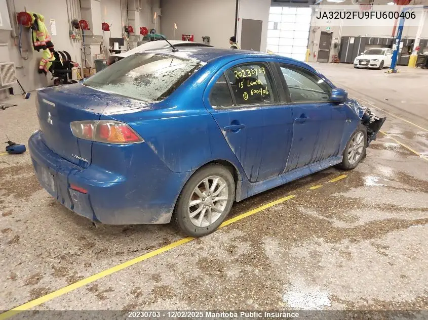 JA32U2FU9FU600406 2015 Mitsubishi Lancer Se