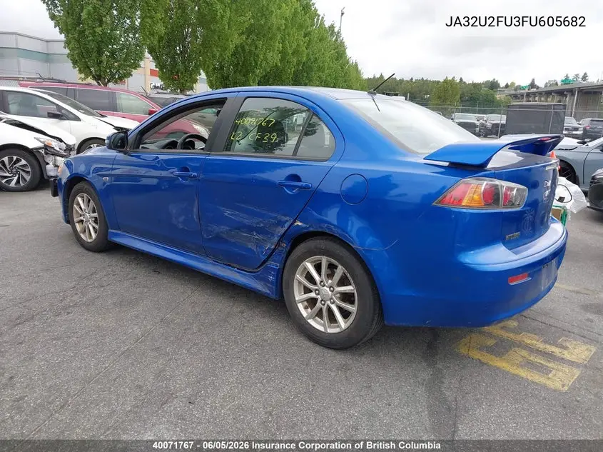 2015 Mitsubishi Lancer Es VIN: JA32U2FU3FU605682 Lot: 40071767