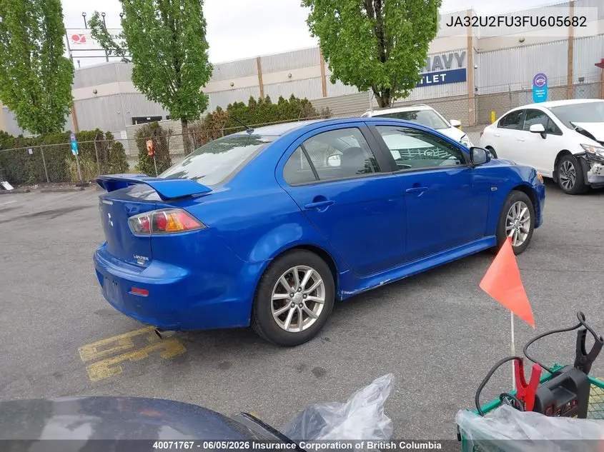 2015 Mitsubishi Lancer Es VIN: JA32U2FU3FU605682 Lot: 40071767