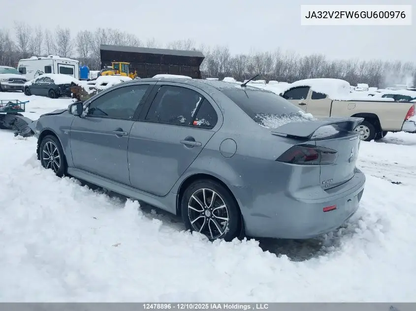 JA32V2FW6GU600976 2016 Mitsubishi Lancer Es/Gts/Se Ltd