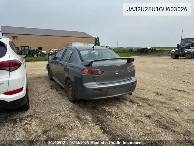 JA32U2FU1GU603026 2016 Mitsubishi Lancer Se