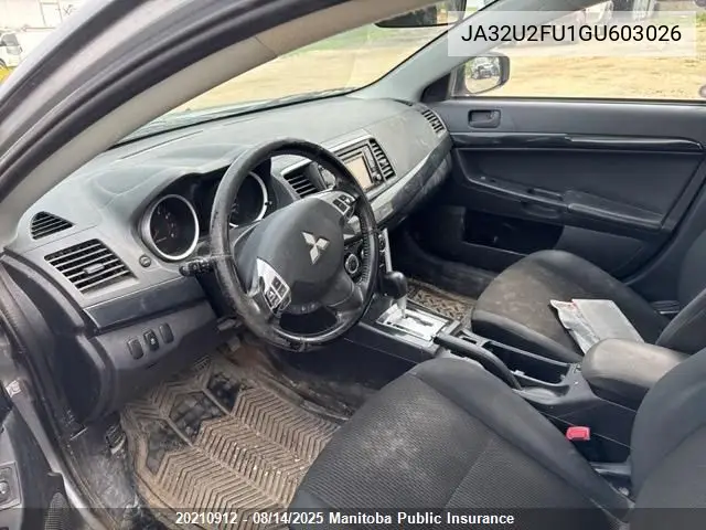 JA32U2FU1GU603026 2016 Mitsubishi Lancer Se