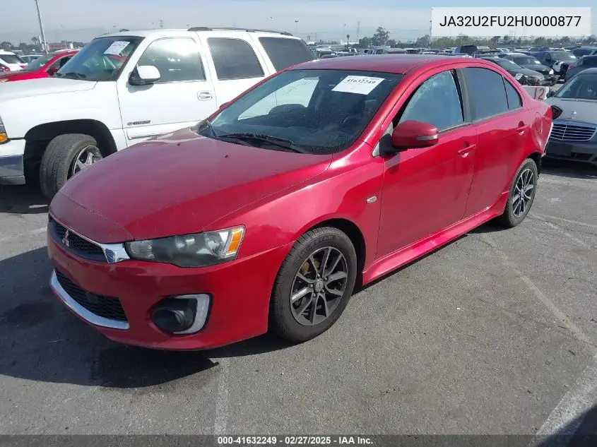 2017 Mitsubishi Lancer Es VIN: JA32U2FU2HU000877 Lot: 41632249
