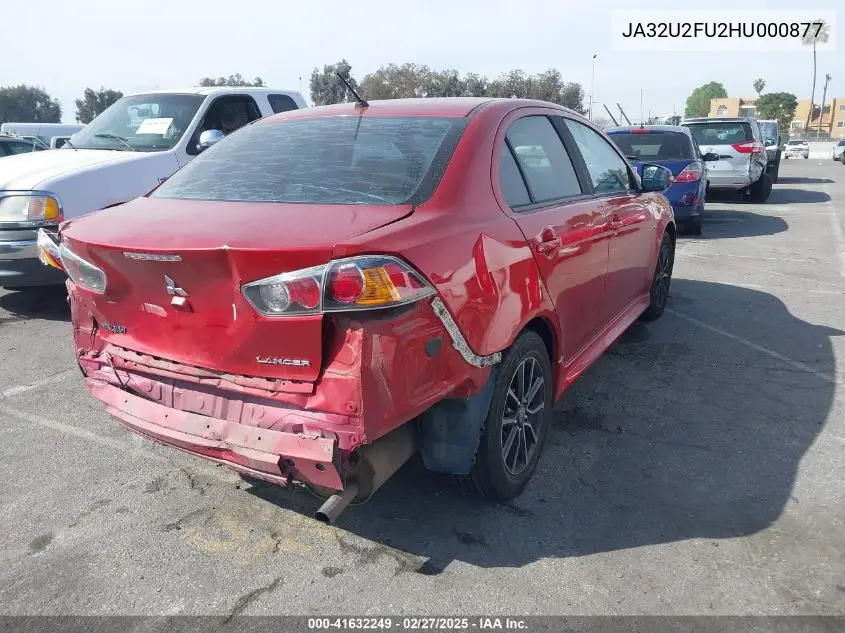 2017 Mitsubishi Lancer Es VIN: JA32U2FU2HU000877 Lot: 41632249