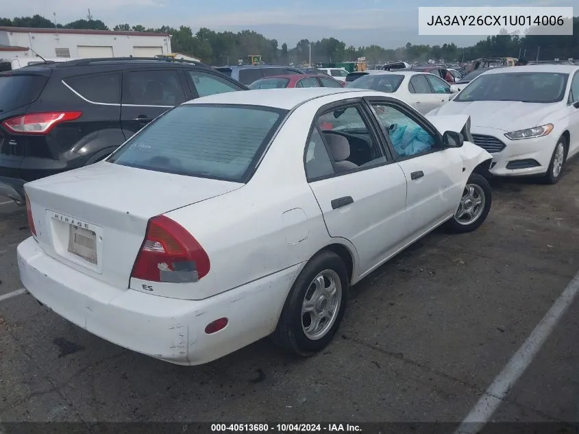 JA3AY26CX1U014006 2001 Mitsubishi Mirage Es