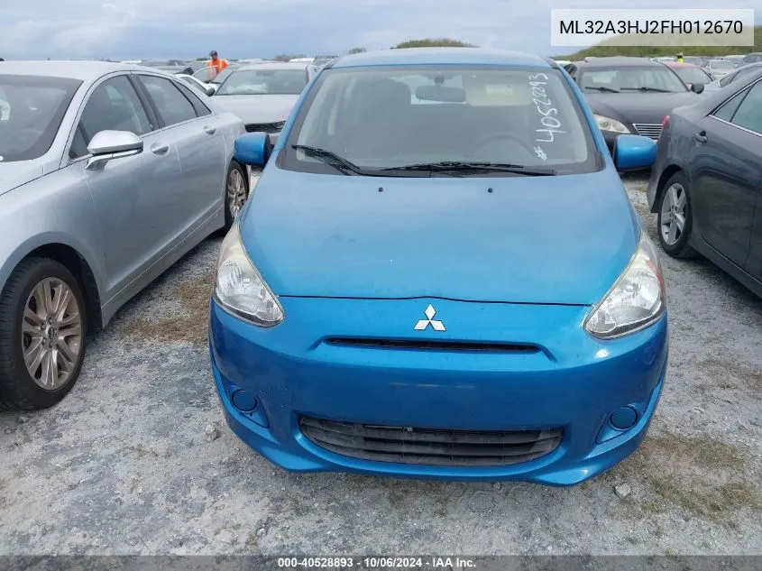 ML32A3HJ2FH012670 2015 Mitsubishi Mirage De/Rf