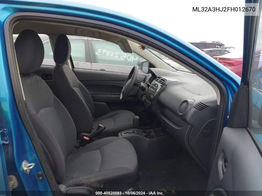 ML32A3HJ2FH012670 2015 Mitsubishi Mirage De/Rf