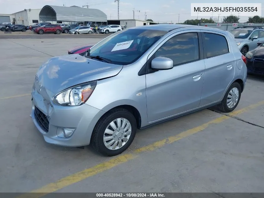 2015 Mitsubishi Mirage De VIN: ML32A3HJ5FH035554 Lot: 40528942