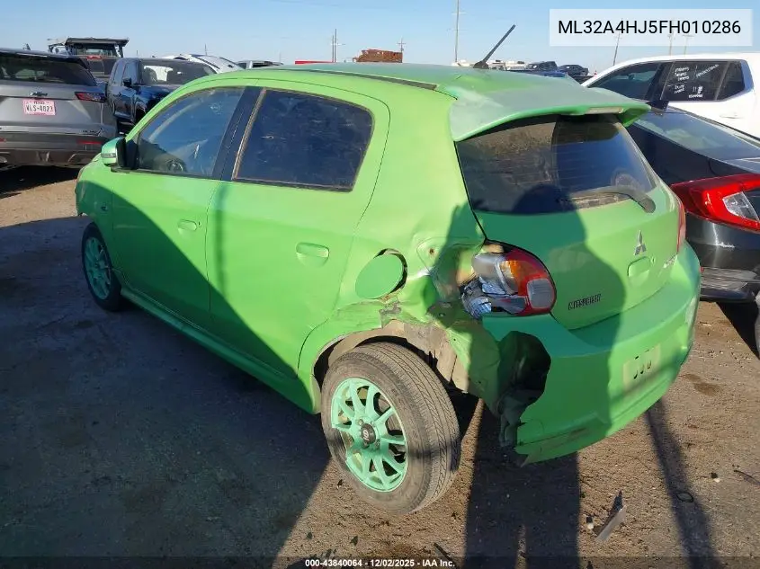 ML32A4HJ5FH010286 2015 Mitsubishi Mirage Es/Rf