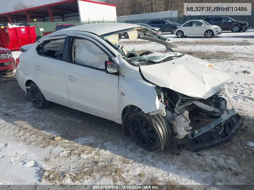 2017 Mitsubishi Mirage G4 Es VIN: ML32F3FJ9HHF10486 Lot: 41016519