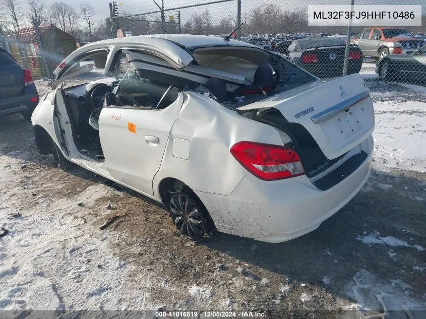 2017 Mitsubishi Mirage G4 Es VIN: ML32F3FJ9HHF10486 Lot: 41016519