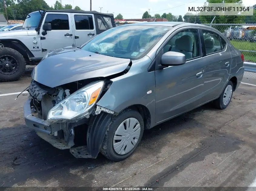 2017 Mitsubishi Mirage G4 Es VIN: ML32F3FJ0HHF11364 Lot: 42807876