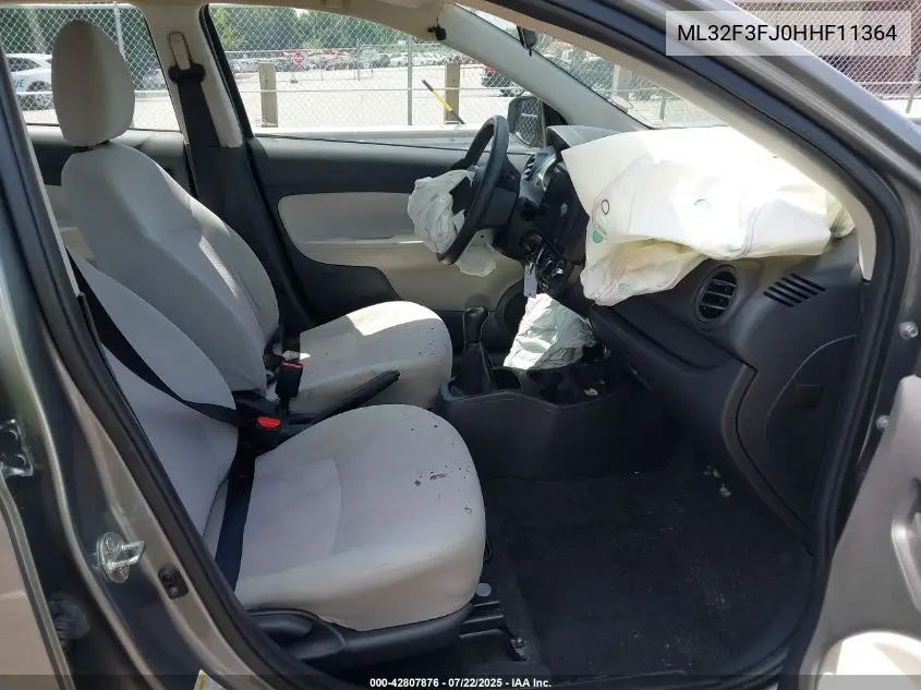 2017 Mitsubishi Mirage G4 Es VIN: ML32F3FJ0HHF11364 Lot: 42807876