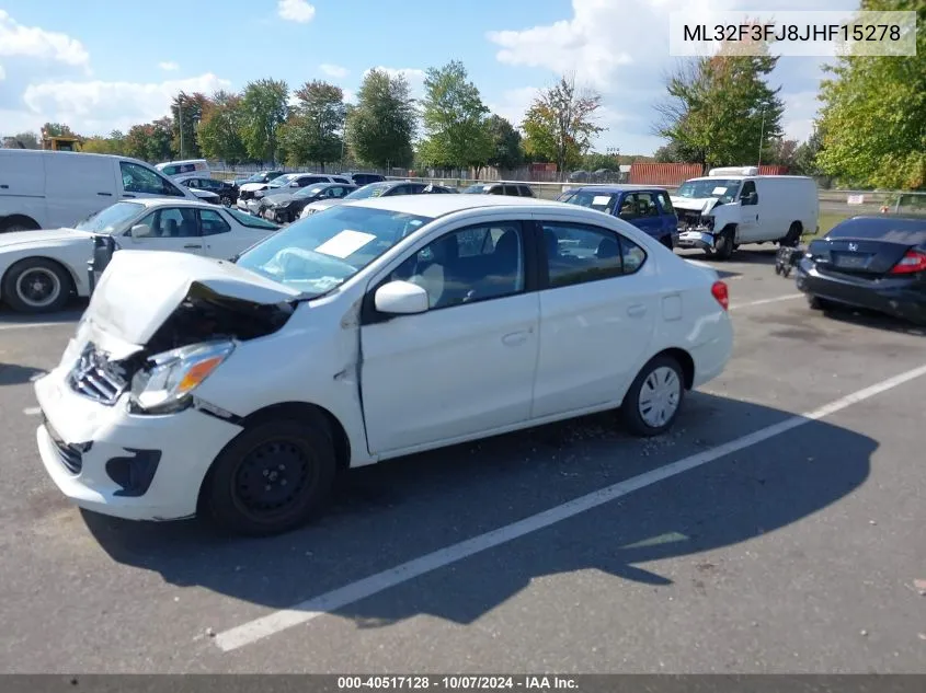 2018 Mitsubishi Mirage G4 Es VIN: ML32F3FJ8JHF15278 Lot: 40517128