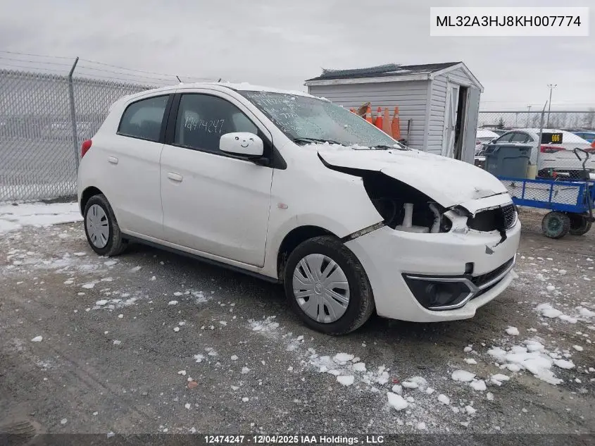 ML32A3HJ8KH007774 2019 Mitsubishi Mirage Es/Es Limited