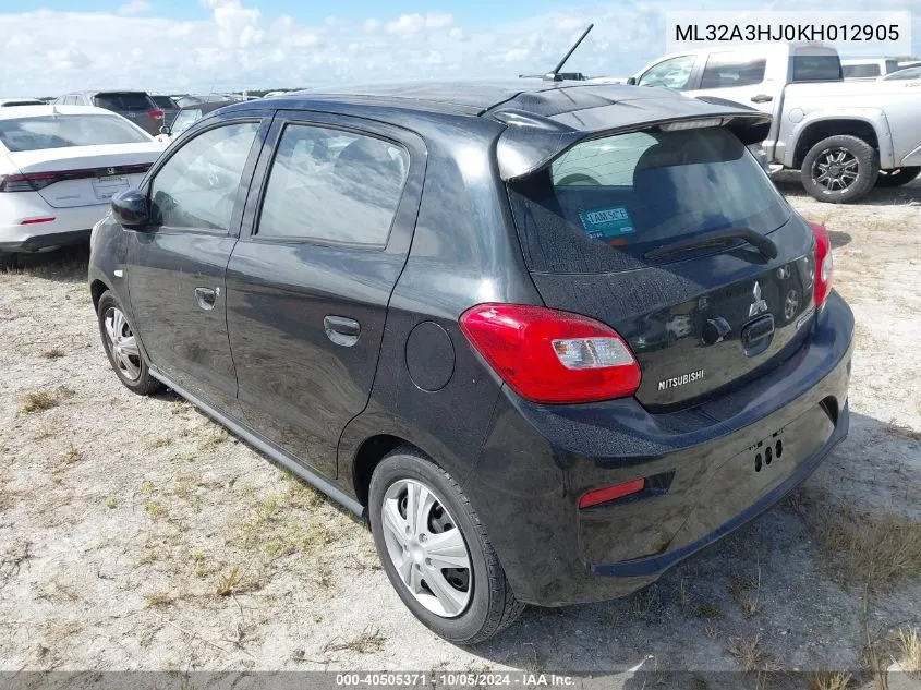 ML32A3HJ0KH012905 2019 Mitsubishi Mirage Es/Rf