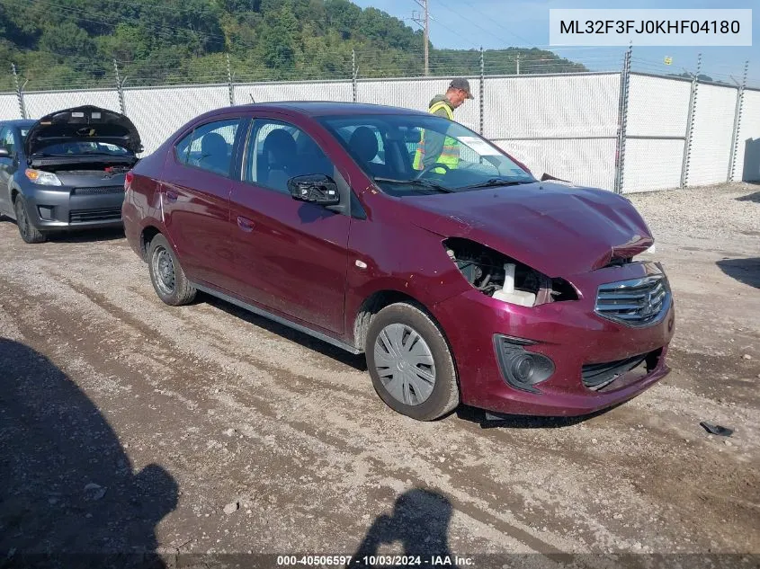 ML32F3FJ0KHF04180 2019 Mitsubishi Mirage G4 Es