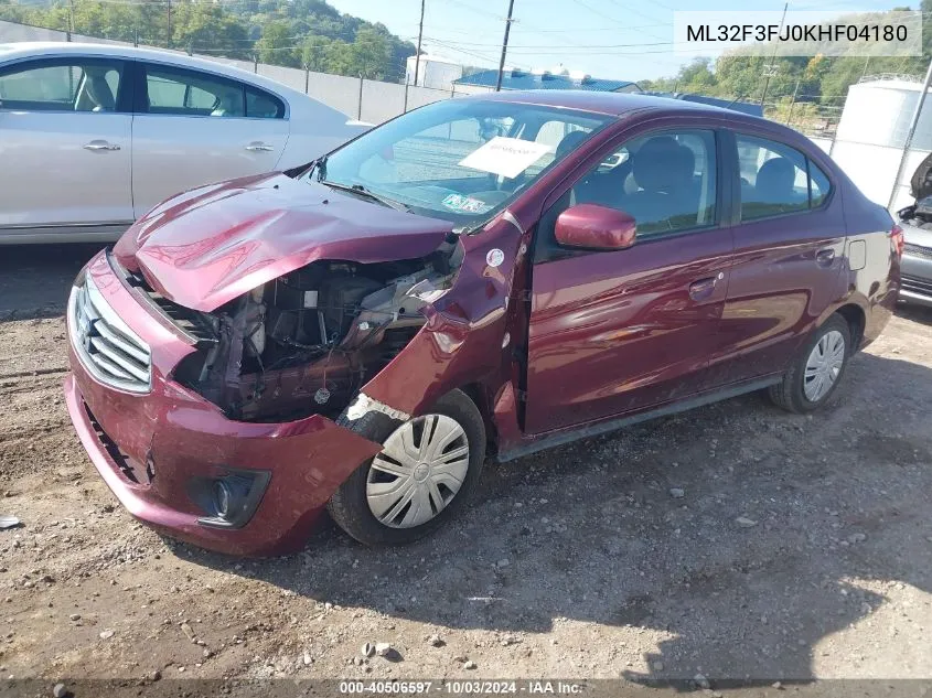 ML32F3FJ0KHF04180 2019 Mitsubishi Mirage G4 Es